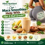 Maca smoothie with banana, avocado, groundnut paste, milk and other nutritious ingredients.