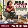 Ghanaian woman doing hip thrusts to get bigger hips and butt naturally