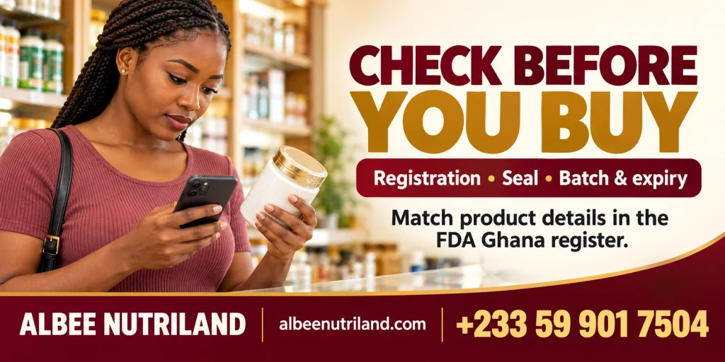 How to spot fake maca products in Ghana: checking a maca label