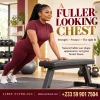 Woman doing push-ups to lift and firm the chest as a natural way to increase breast size