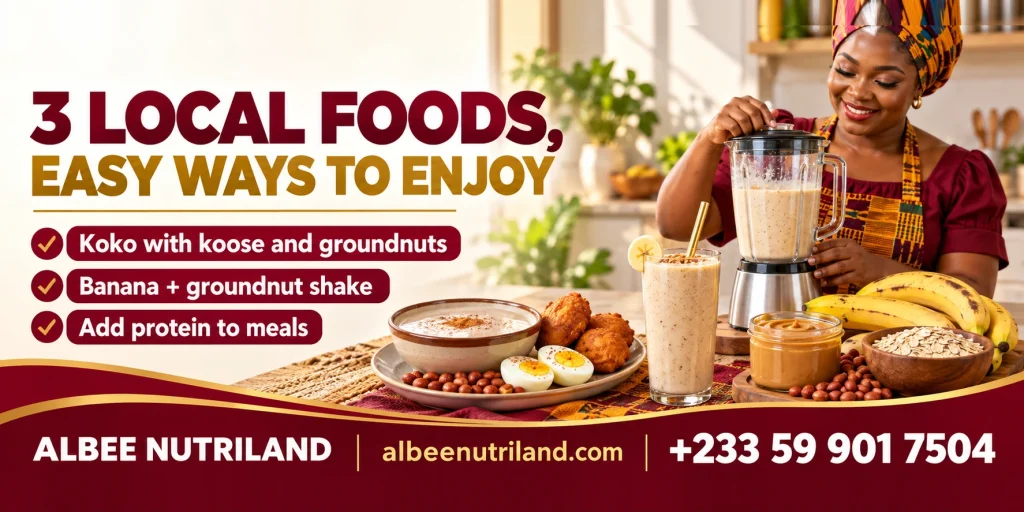 Local foods for a curvy body: Hausa koko, groundnuts and banana