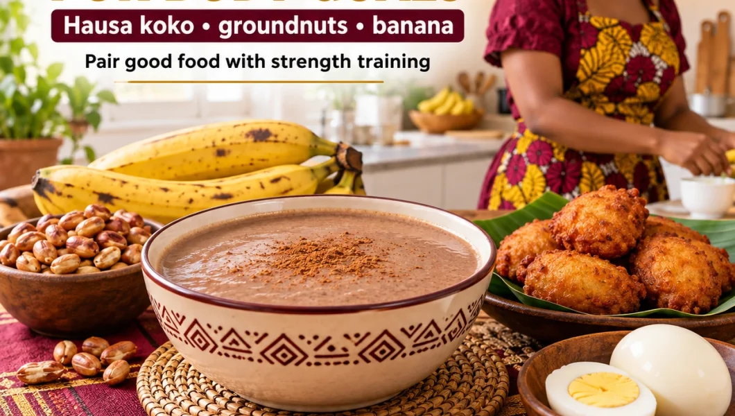 Local foods for a curvy body: Hausa koko, groundnuts and banana