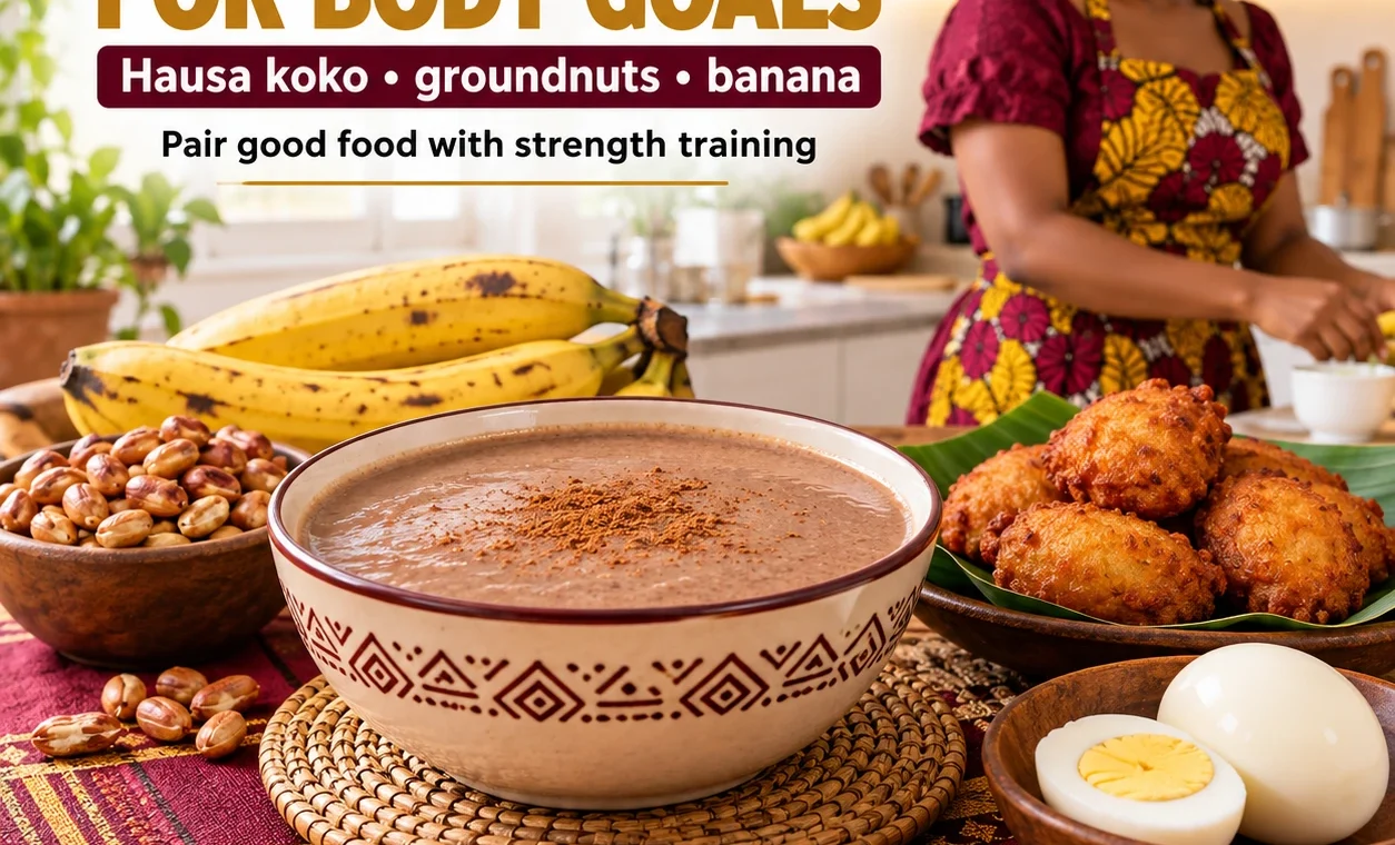 Local foods for a curvy body: Hausa koko, groundnuts and banana