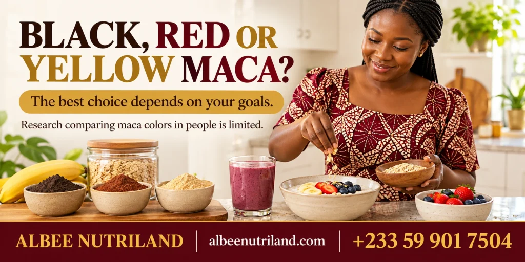 Black, red and yellow maca roots compared to find the best maca for women