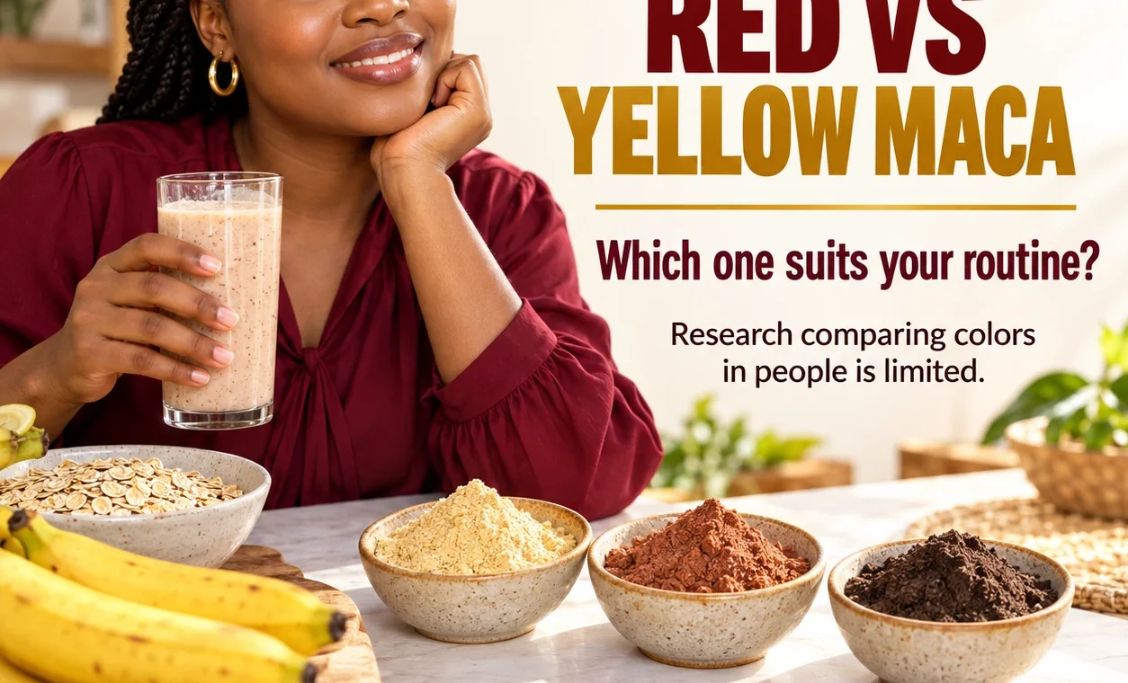 Black, red and yellow maca roots compared to find the best maca for women
