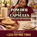 Maca powder vs capsules side by side on a kitchen table