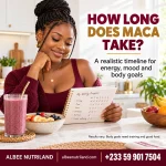 How long does maca take to work: a maca shake next to a calendar